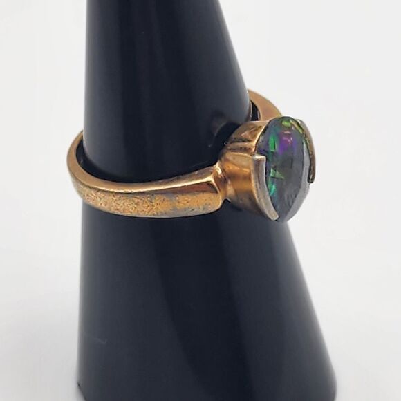 18K GERSC Rainbow Glass Ring (7.25) - Picture 3 of 7